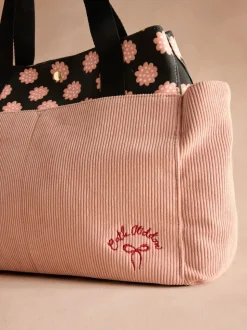 Sac cabas Cath Kidston carré en velours côtelé