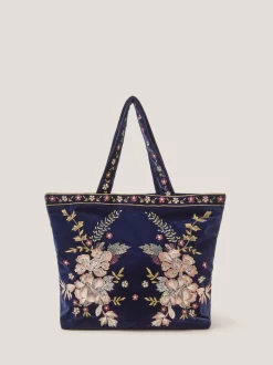 Sac cabas Monsoon Fallon en velours brodé fleuri