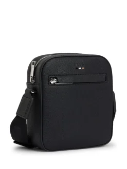 Sac reporter BOSS en cuir grainé en fausse fourrure