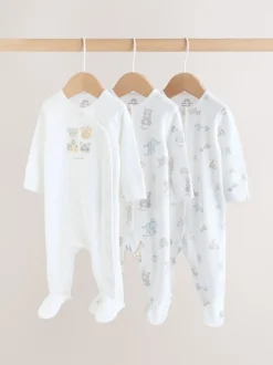 Safari blanc - Combinaisons de nuit pour bébé 3 Pack (0-2ans)