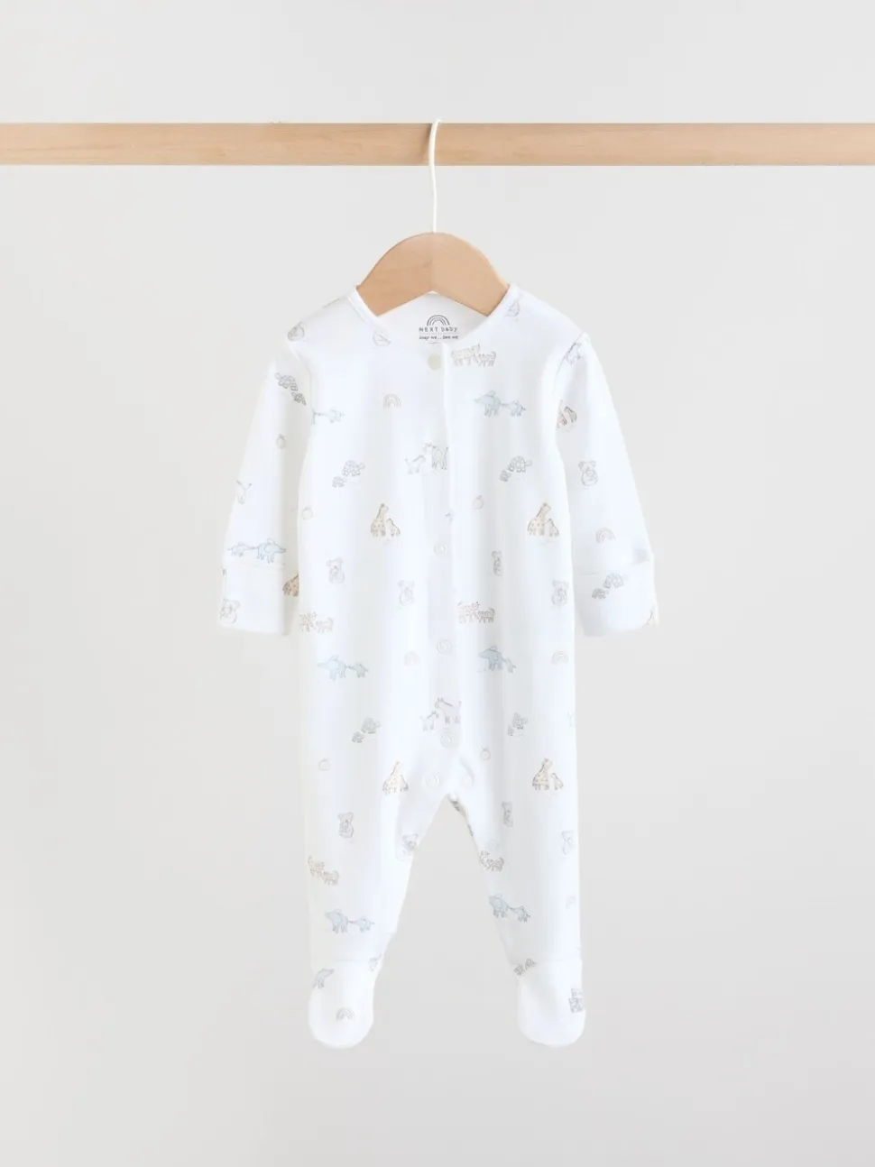Safari blanc - Combinaisons de nuit pour bébé 3 Pack (0-2ans)