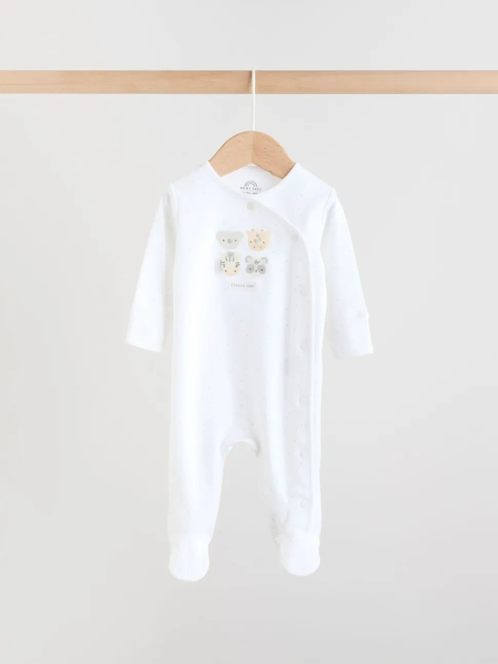 Safari blanc - Combinaisons de nuit pour bébé 3 Pack (0-2ans)