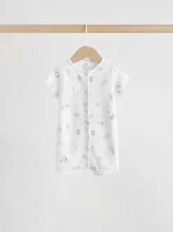 Safari blanc Animal brodé - Barboteuse Jersey Baby 3 Pack