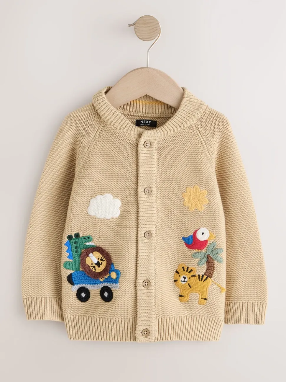 Safari Marron fauve - Character Cardigan (3mths-7yrs)