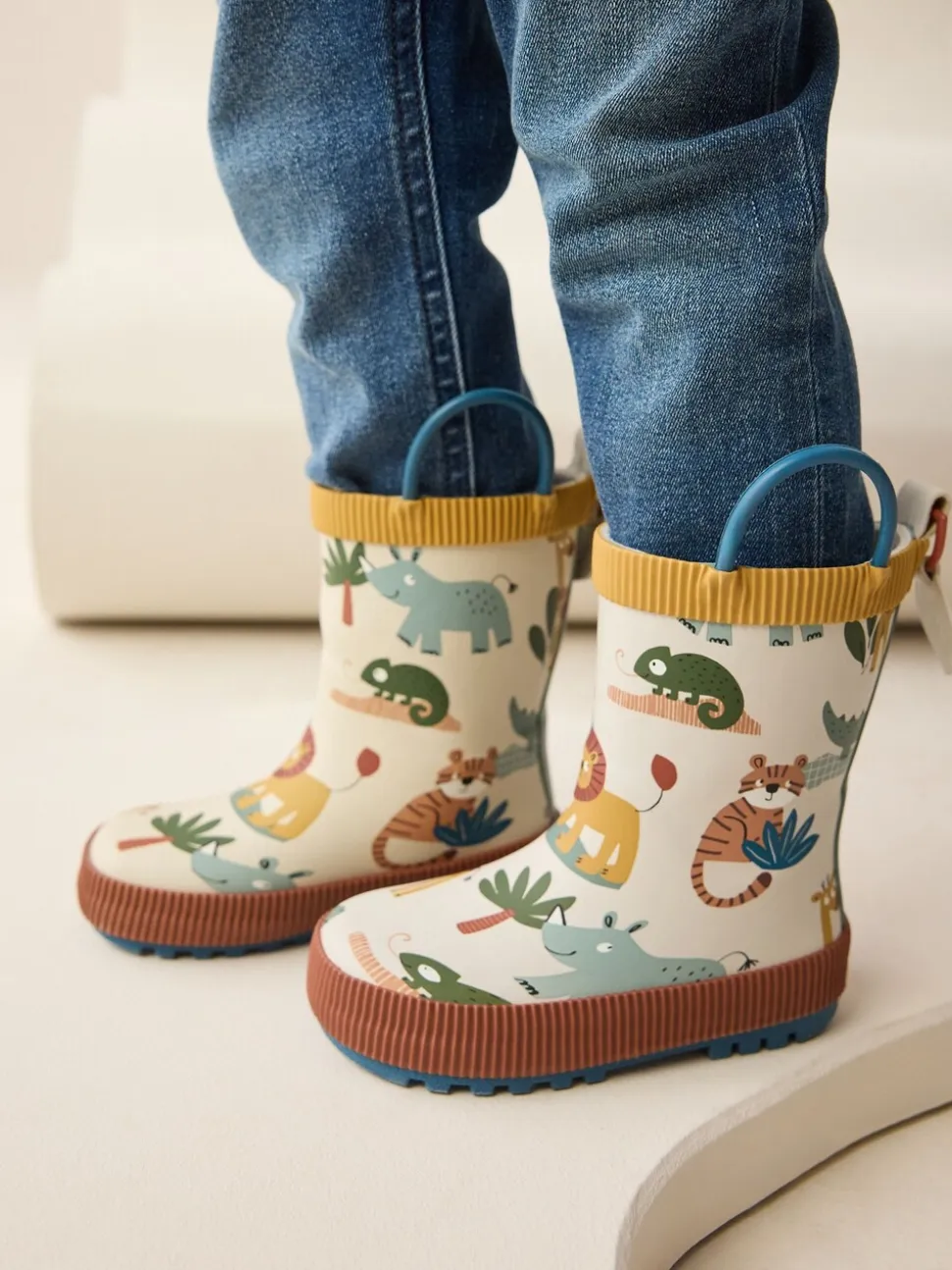 Safari neutre - Bottes de pluie à poignée