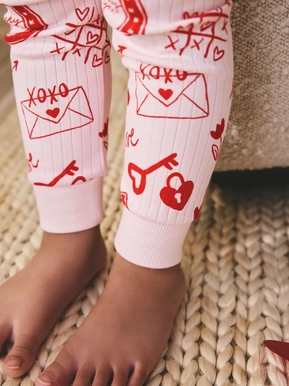 Saint-Valentin rouge/rose - Pyjama confortable (9 mois à 12 ans)