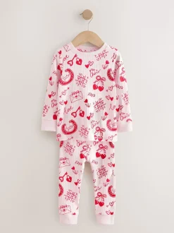 Saint-Valentin rouge/rose - Pyjama confortable (9 mois à 12 ans)