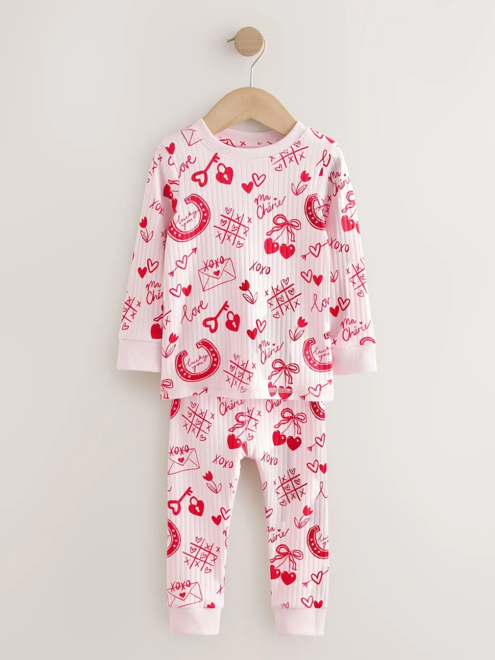 Saint-Valentin rouge/rose - Pyjama confortable (9 mois à 12 ans)
