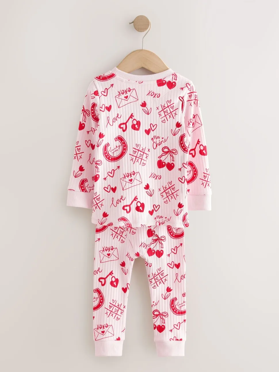 Saint-Valentin rouge/rose - Pyjama confortable (9 mois à 12 ans)