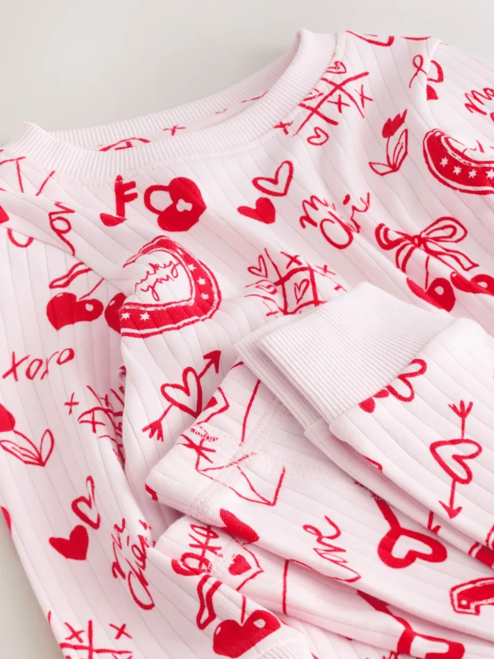 Saint-Valentin rouge/rose - Pyjama confortable (9 mois à 12 ans)