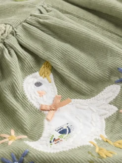 Sauge Vert brodée - Body à Manches longues et salopette en Velours côtelé Ensemble Bébé 2 Pieces (0mois-3ans)