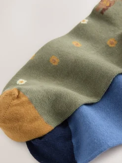 Scène Hamish The Highland Cow - Lot de 2 paires de chaussettes en coton à poignée chaude