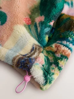 Scène tropicale orange - Haut en polaire imprimée en peau de mouton