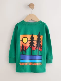 Scène verte - T-shirt imprimé dos à manches longues (3mois-8ans)