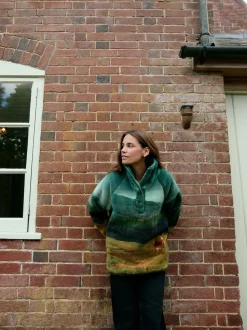 Scène Woodland verte - Haut en polaire imprimée en peau de mouton