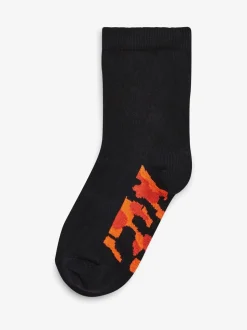 Semelle intérieure noir motif camouflage - Paquet de chaussettes en coton riche 7
