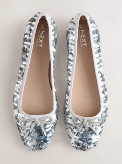 Sequin argenté - Ballerines à bout rond