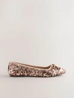 Sequin d'or rose - Ballerines à bout rond