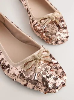 Sequin d'or rose - Ballerines à bout rond