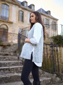 Seraphine Gilet de Grossesse en laine Blend Pointelle