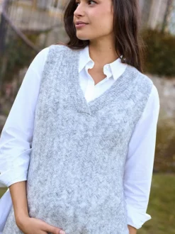 Seraphine Gilet de Grossesse en laine Blend Pointelle