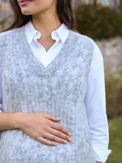 Seraphine Gilet de Grossesse en laine Blend Pointelle