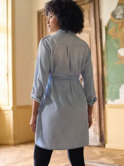 Seraphine Robe chemise en chambray de Denim de Grossesse et d’Allaitement