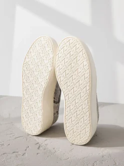 serpent - Baskets Signature en cuir à plateforme compensée épaisse