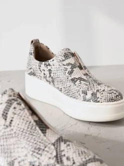 serpent - Baskets Signature en cuir à plateforme compensée épaisse