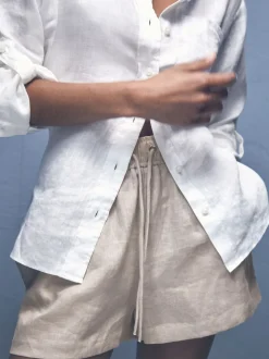 Short à cordon de serrage en lin mélangé Reiss Willow