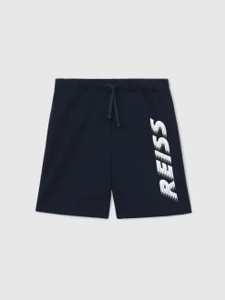 Short Reiss Terek en coton à cordon de serrage et imprimé logo
