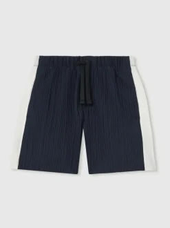 Short Reiss Tino plissé color-block