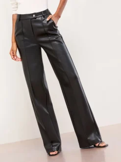 Similicuir noir - Pantalons Lipsy Amples habillés