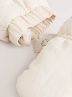 Slogan écru Little One Back - Combinaison de bébé matelassée en nylon