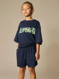 Slogan de la marine - Ensemble t-shirt et short épais (3-16ans)