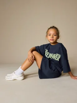 Slogan de la marine - Ensemble t-shirt et short épais (3-16ans)