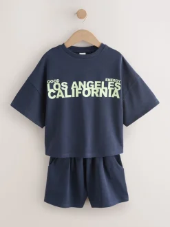 Slogan de la marine - Ensemble t-shirt et short épais (3-16ans)