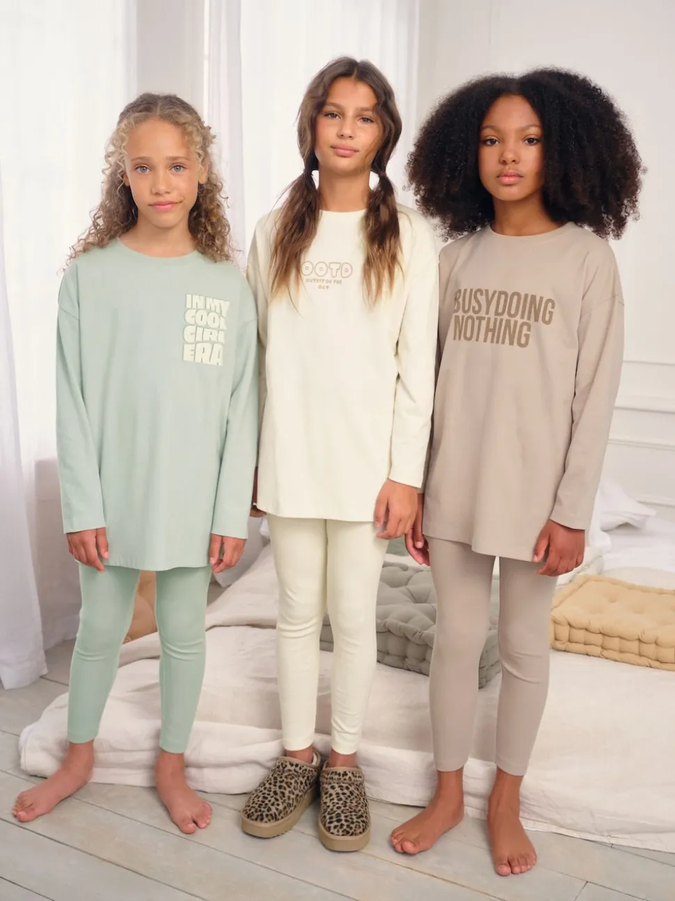 Slogan de Neutre - Lot de 3 leggings de pyjama (3-16ans)