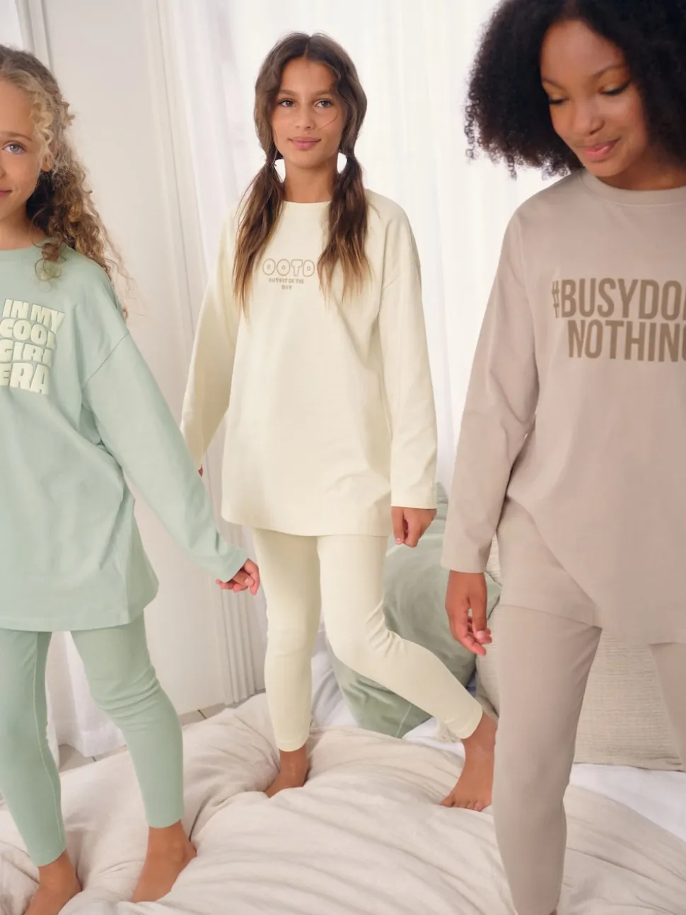 Slogan de Neutre - Lot de 3 leggings de pyjama (3-16ans)