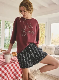 Slogan marron chocolat - Ensemble pyjama short