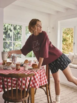 Slogan marron chocolat - Ensemble pyjama short