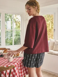 Slogan marron chocolat - Ensemble pyjama short