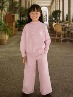Slogan rose - Ensemble Sweat-shirt et jogging ample (3-16ans)