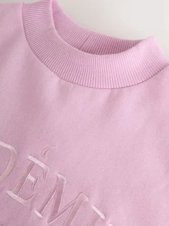 Slogan rose - Ensemble Sweat-shirt et jogging ample (3-16ans)