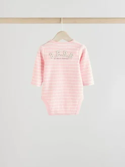 Slogan rose - Lot de 3 bodies à manches longues pour bébé