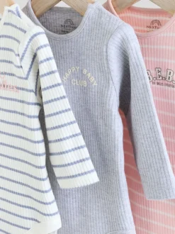 Slogan rose - Lot de 3 bodies à manches longues pour bébé