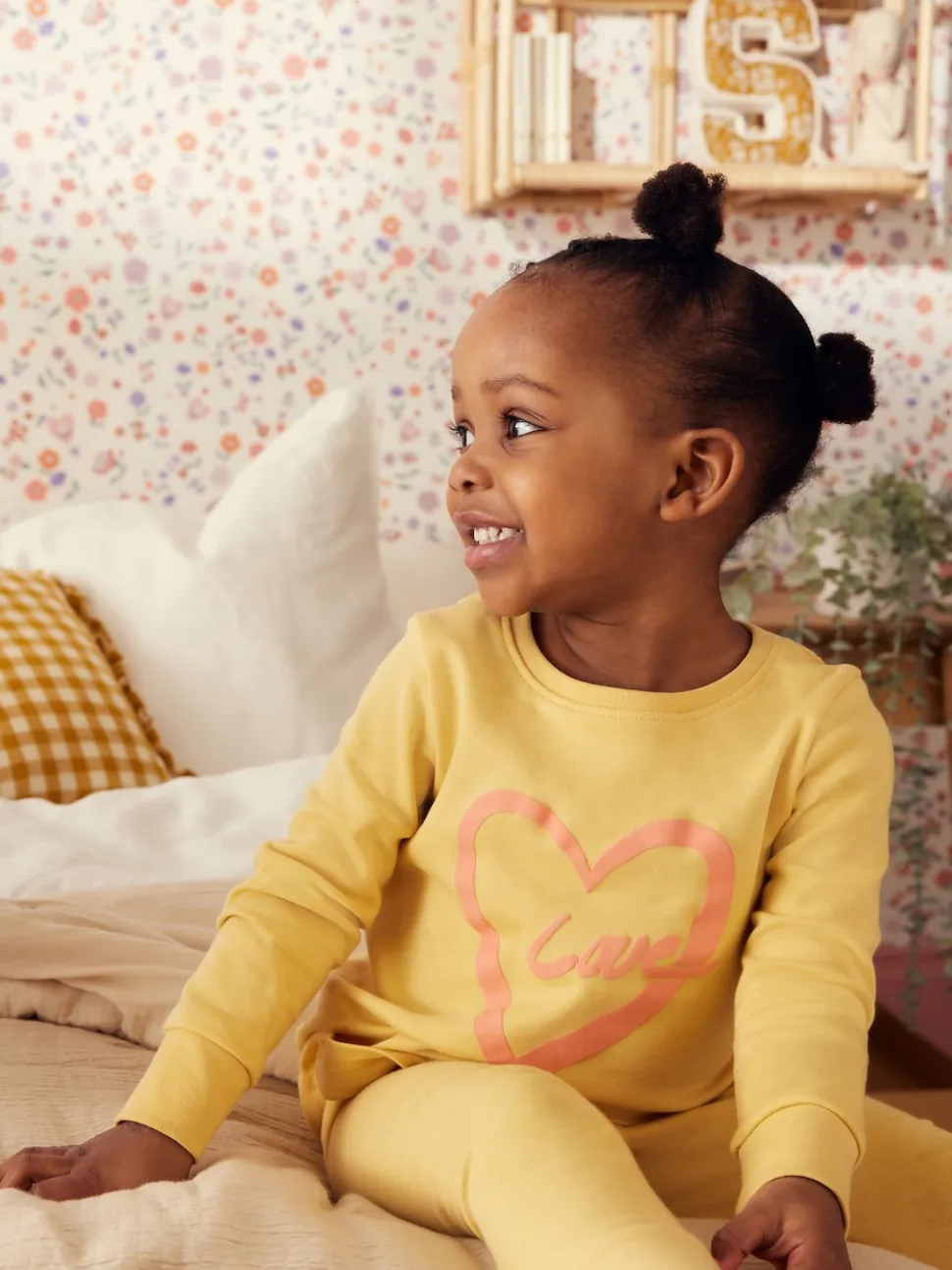 Slogan rose/jaune - Lot de 3 pyjamas confortables imprimés (9mois à12ans)