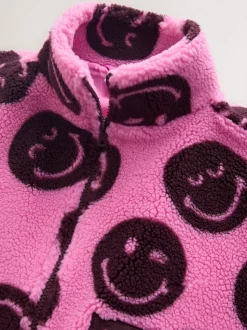 Smiley rose/baie - Zip Up Borg Jacket (3-16yrs)