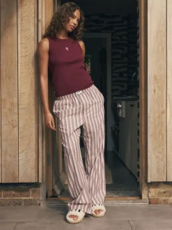 soi-même. Ensemble pyjama long et débardeur côtelé