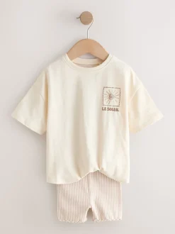 Soleil écru - Ensemble t-shirt à manches courtes et short cycliste (3mois7ans)